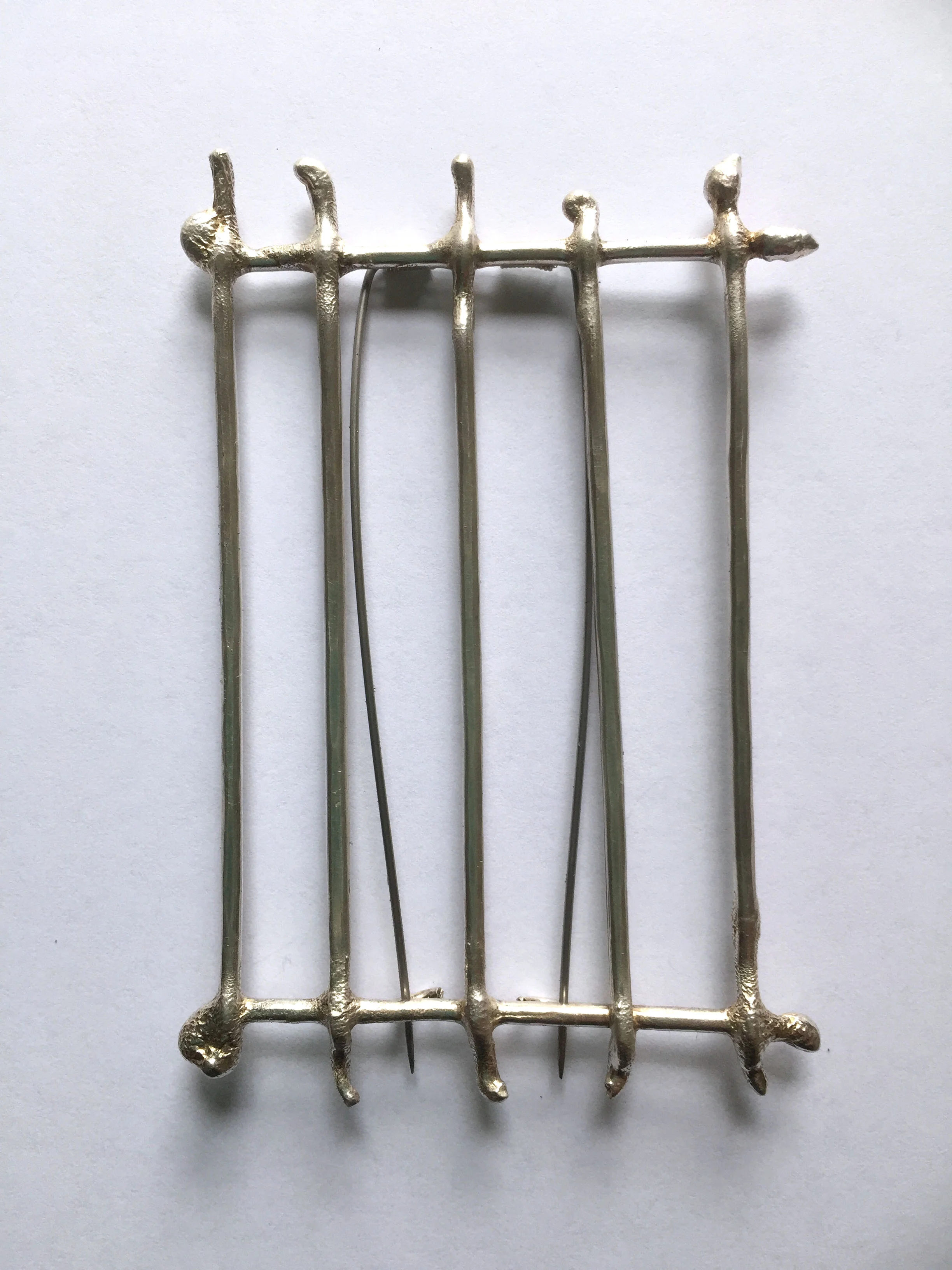 Fence Study #3, brooch, Sterling Silver, 2015, 8 x 5 x 1 cm, 200.00 CAD