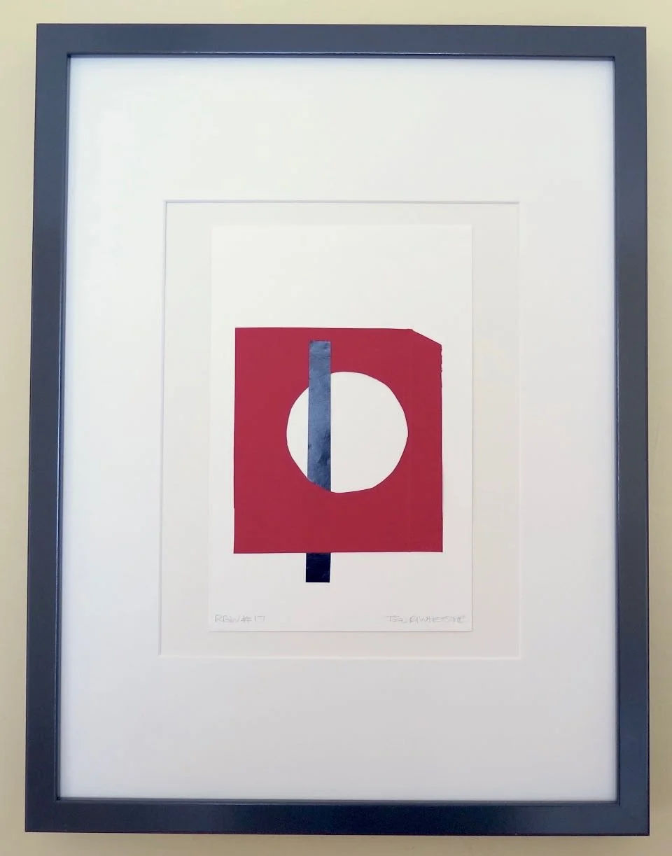 Red Black White #17, 2017, hand cut paper and glue on watercolour paper, 8.5” x 5.5 “, framed: 17” x 13”, 200 CAD