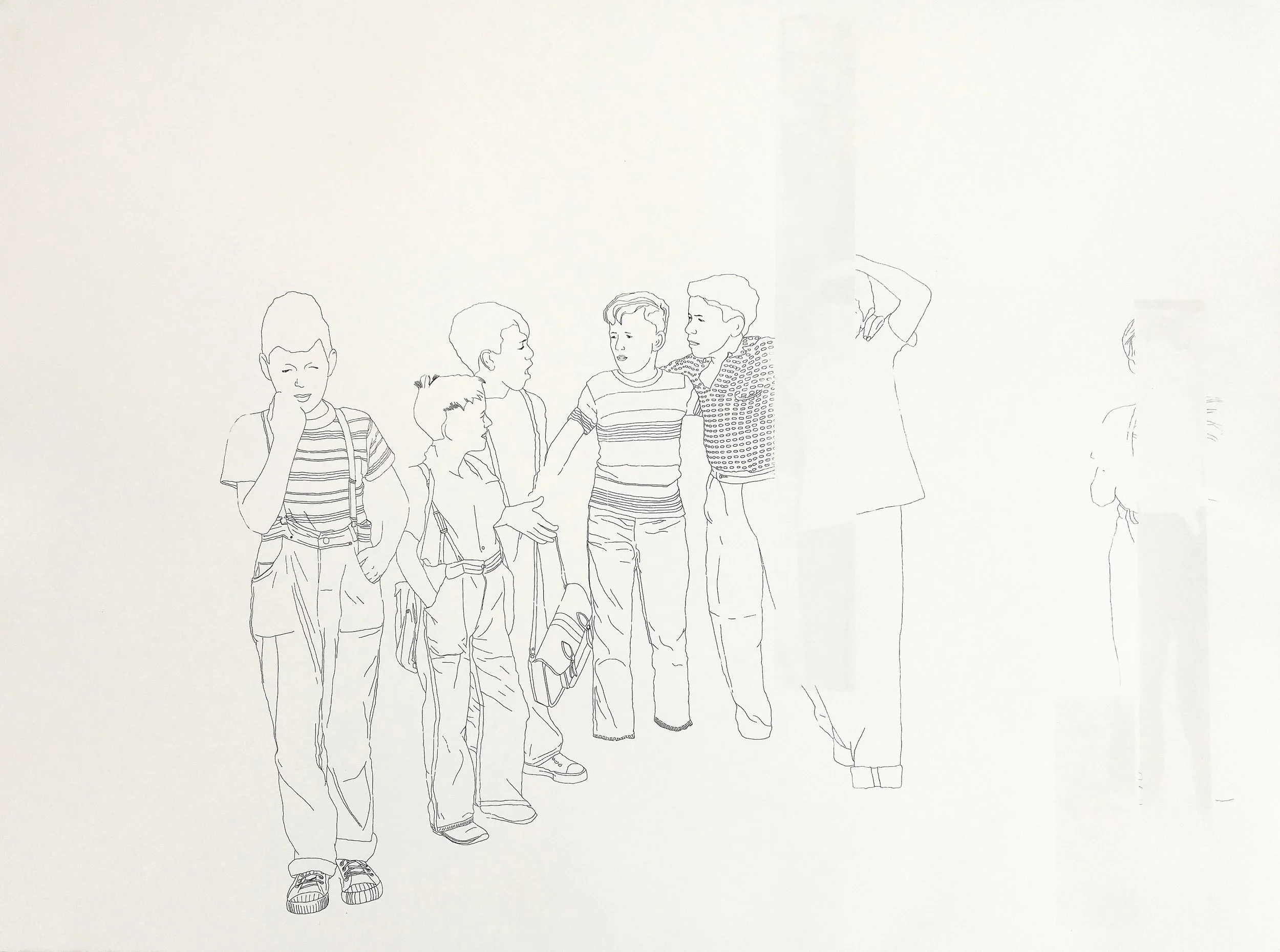 Tirage III (Découpes L’évangeline en images), 2015, 22”X30”, silkscreen and embossments, 200 CAD