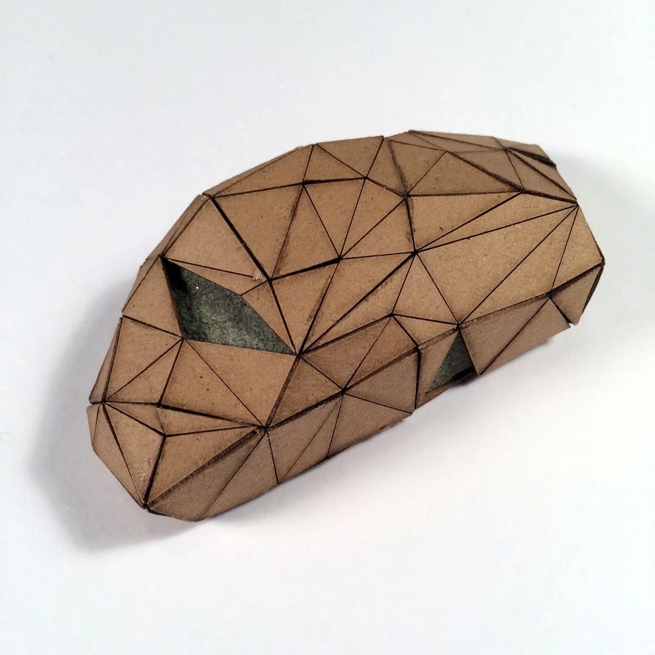 (Back view) 041 - Boxes For Rocks, 2012, laser cut cardboard, found rocks, glue, 5cm x 4.5cm x 3cm (squarish), 250 CAD