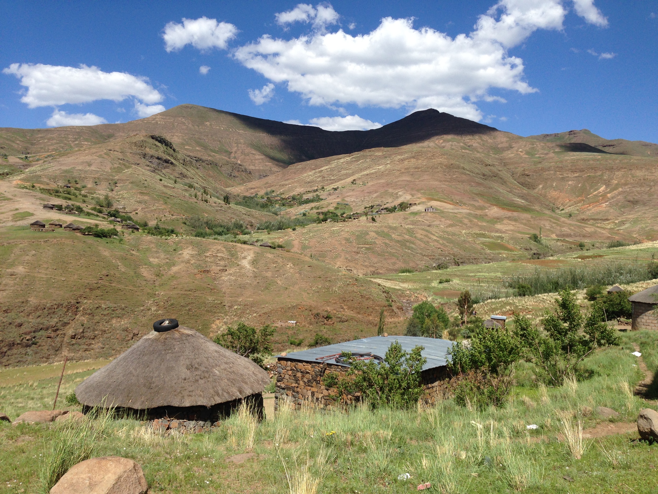 Mokhoro huts in the village of Lithakoaneng, part of the Makhotso village cluster. All photos by Liz Cantrell. Shot on Fuji Instax Wide film.