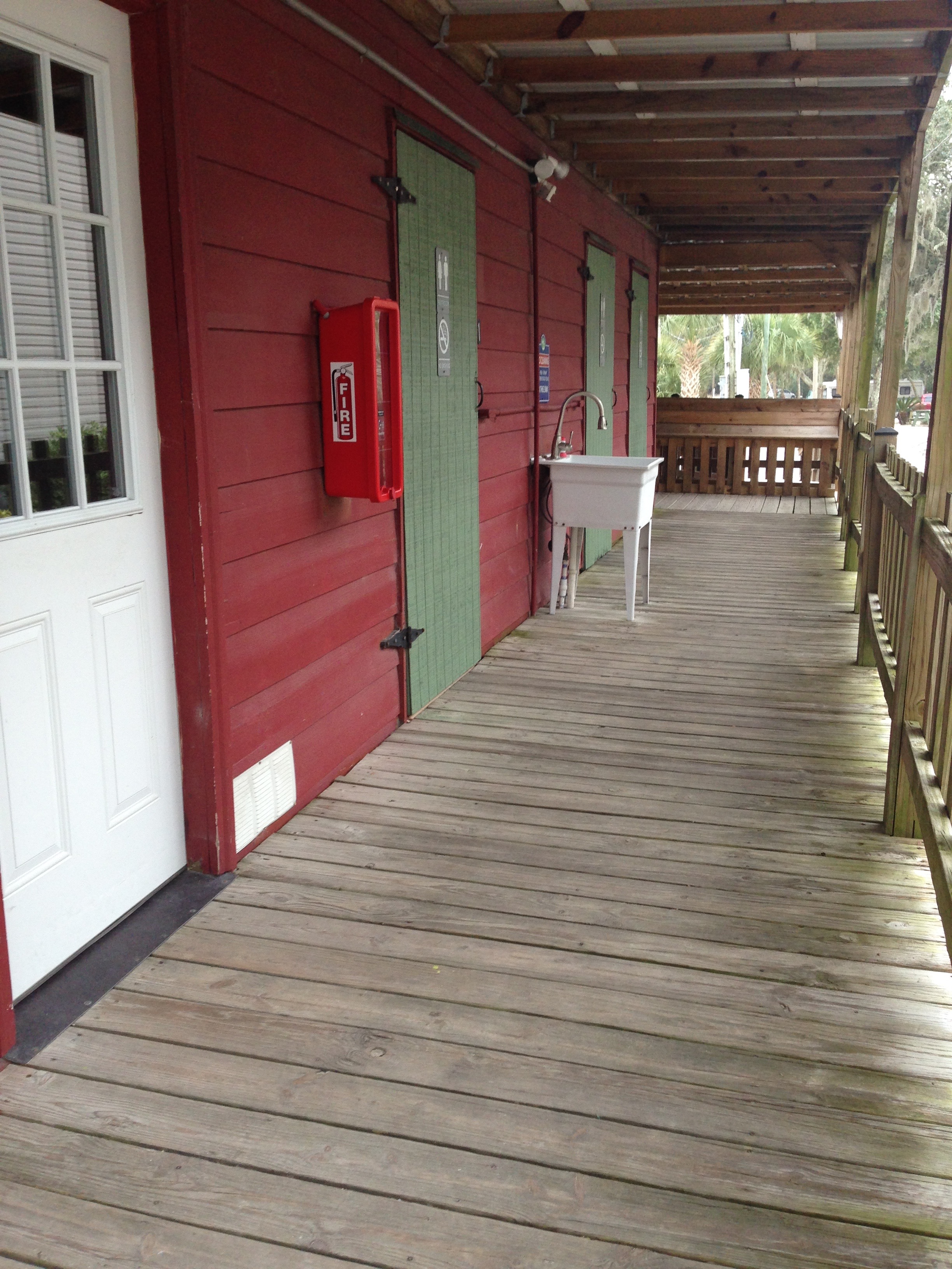 Showers and restrooms. Glamping!