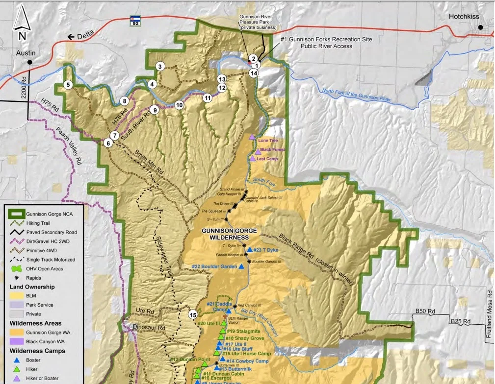 Snapshot of the extensive trail system in the Gorge. There is a lot of overlapping ownership, but overall the area is very pristine and well managed. 