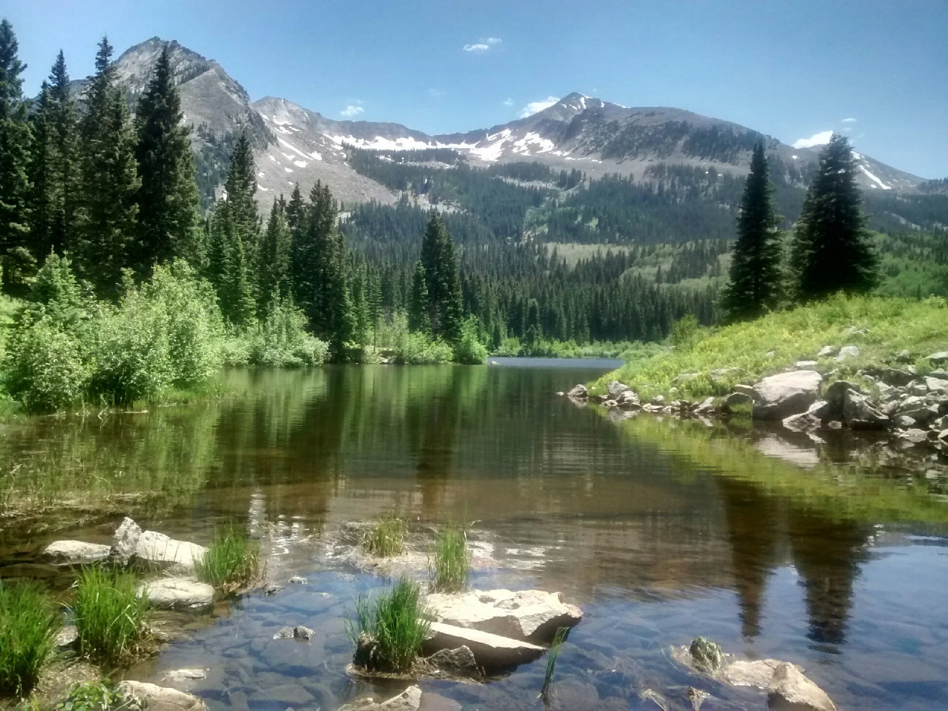 Photo credit goes to Sam for this epic shot of the Beckwith mountains and Lost Lake Slough leading into a little creek crossing. What a way to end the trail!