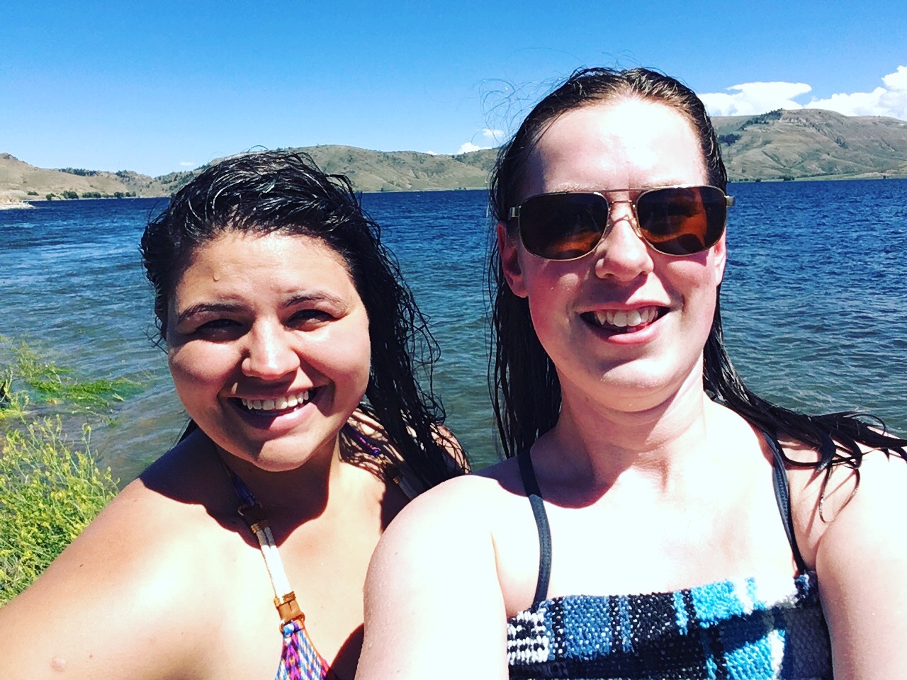 Swimming in the Blue Mesa Reservoir, Curecanti National Recreation Area, near Gunnison Colorado.
