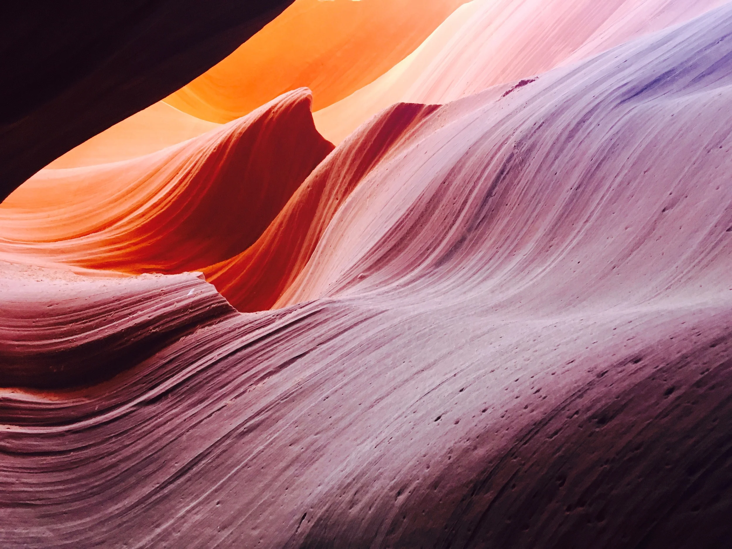 Morning sun on the walls of "the wave." 