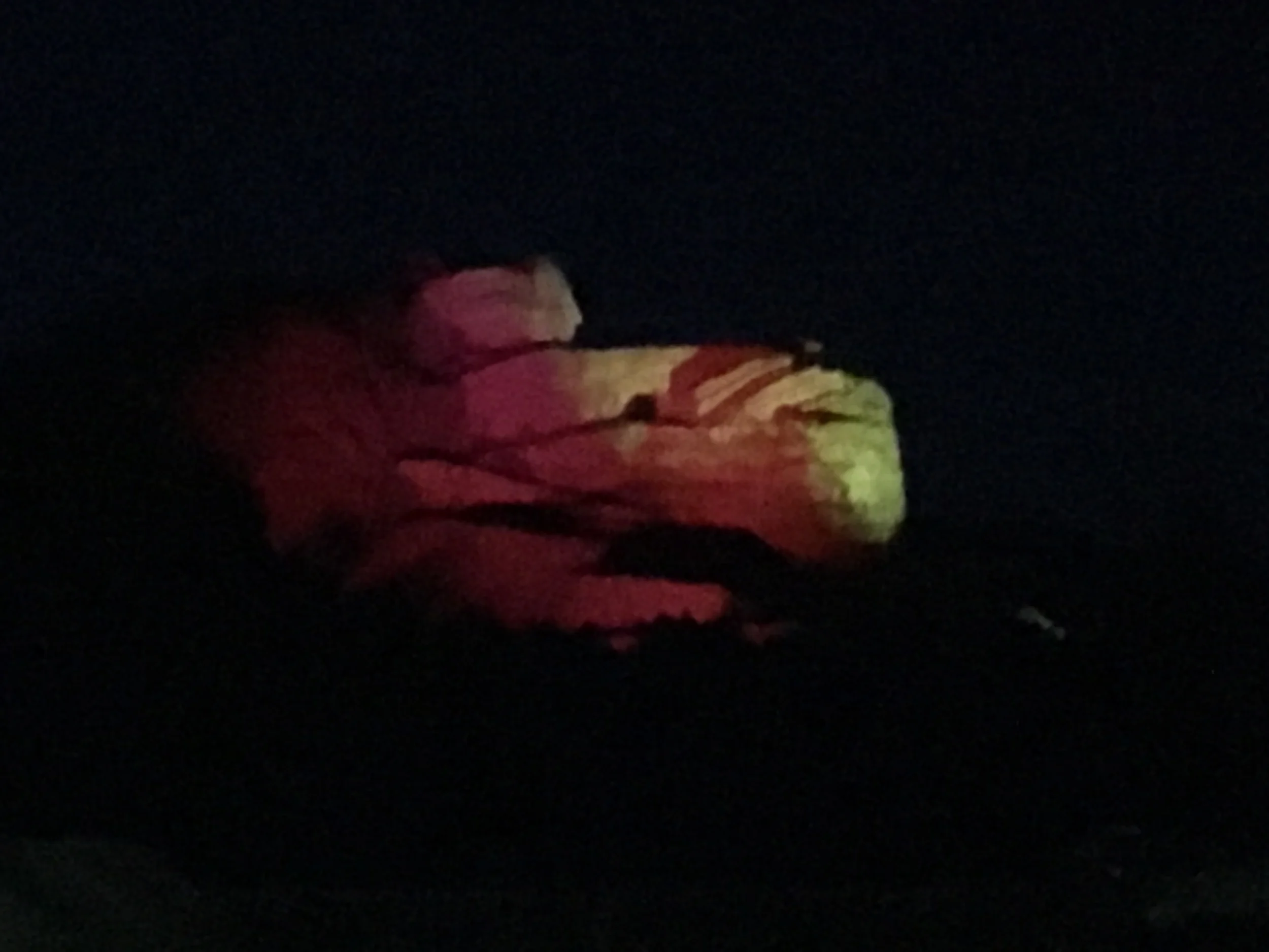 Very blurry shot of the Crazy Horse light show, Legends in Light