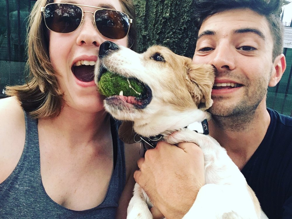 Meet Franklin. He likes tennis balls and photobombing. Meet Dan. He likes taking Franklin to the dog park to allow him to fetch tennis balls/ photobomb.