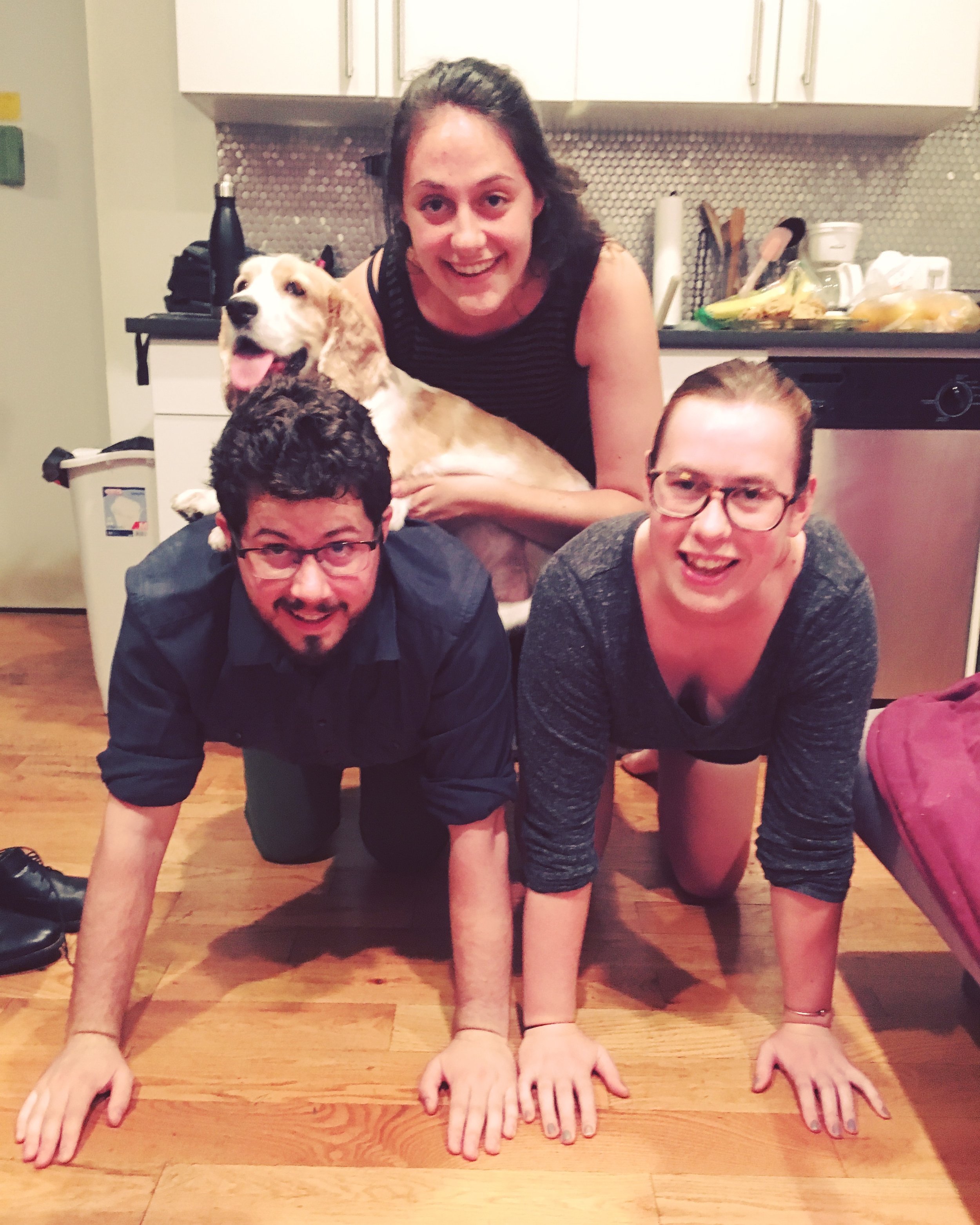 Human-dog pyramid aka, apartment boredom