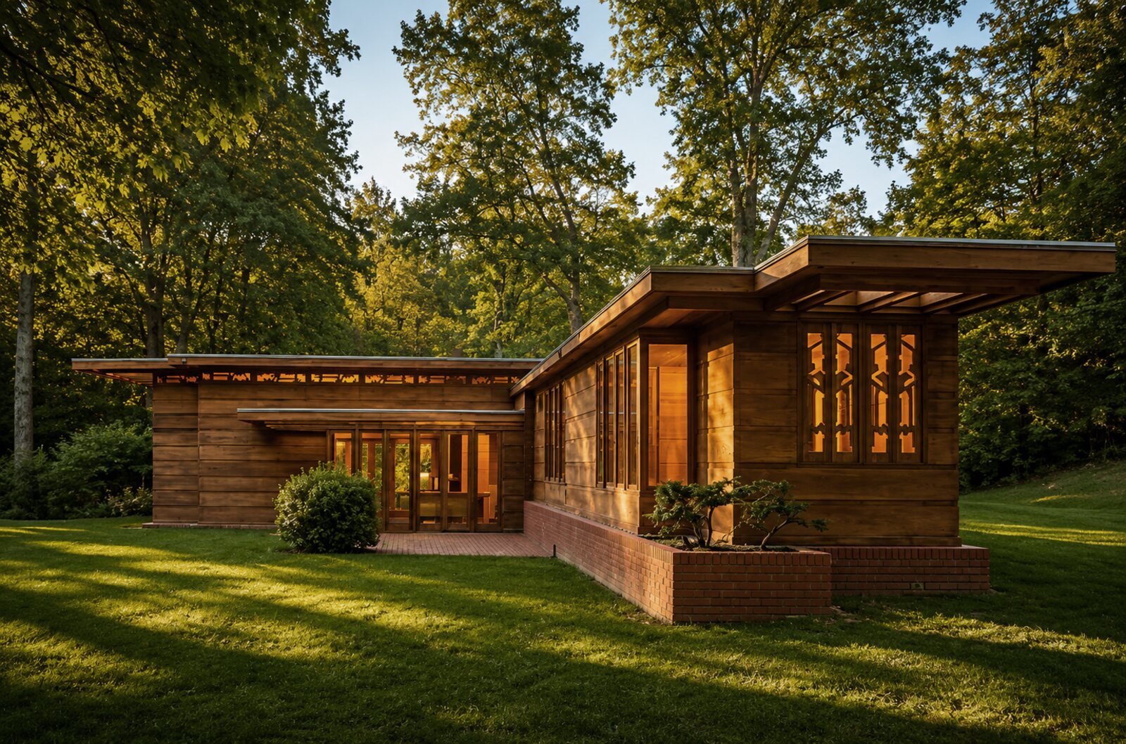 Pope-Leighey House in evening light