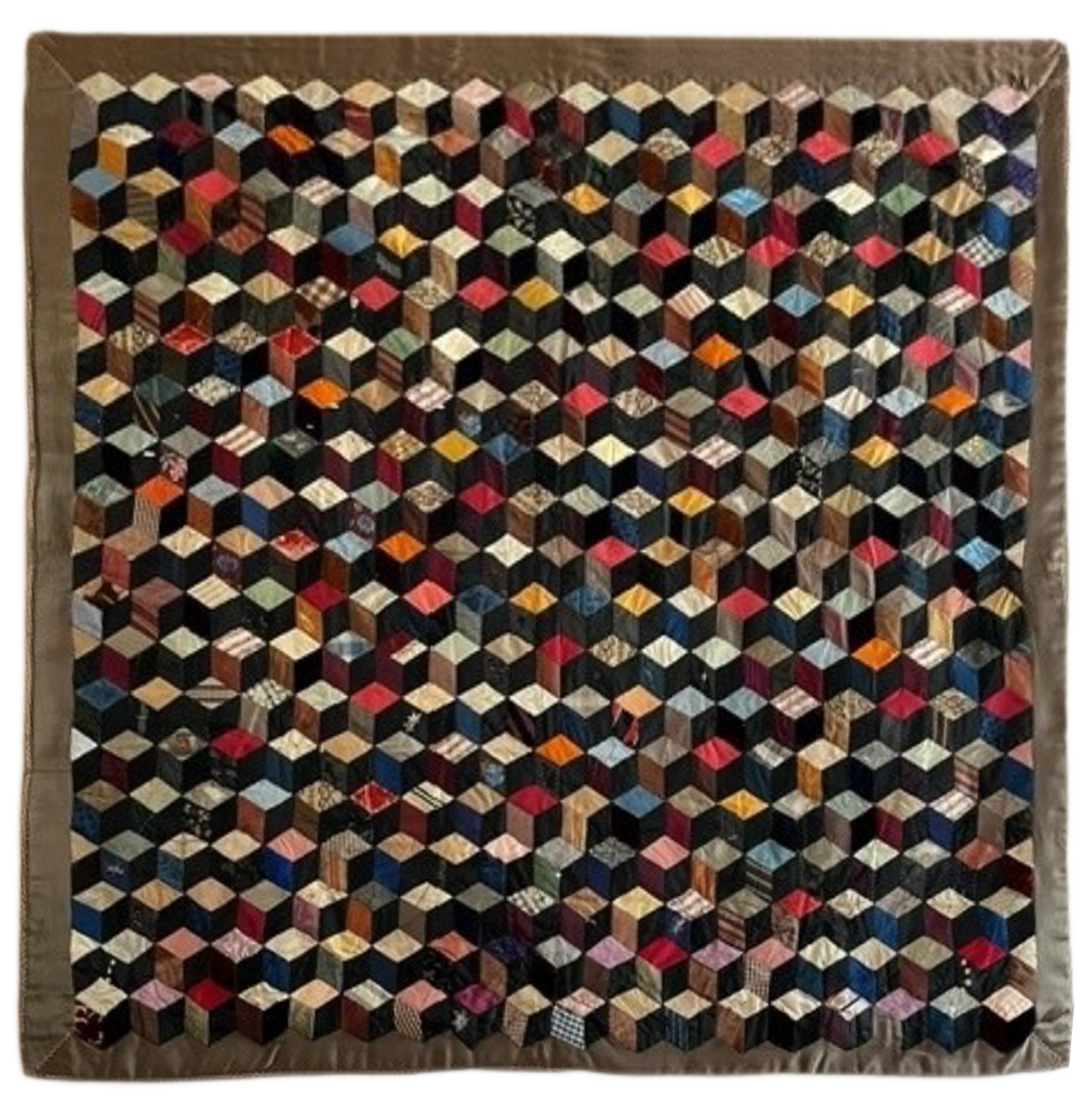 The conserved Quaker Signature Quilt, 19th century, fabric and thread
