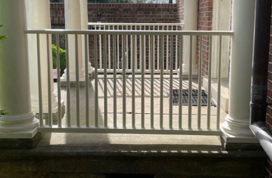 Woodlawn north portico railing after replacement