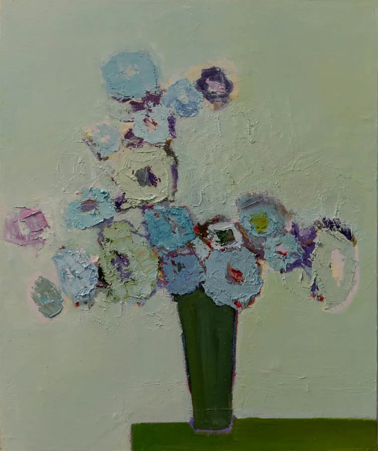 Green Vase on a Green Table
