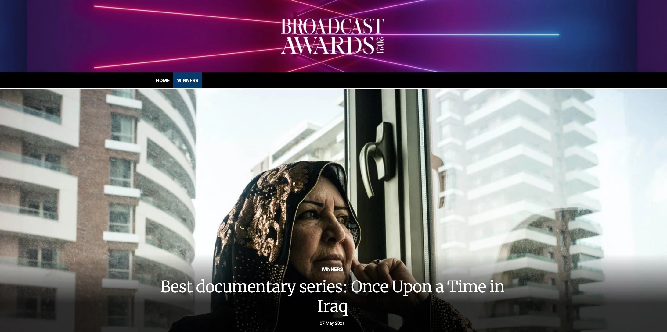 Broadcast Awards Best Doc Series, Sally Brindle - Producer of Once Upon A Time In Iraq