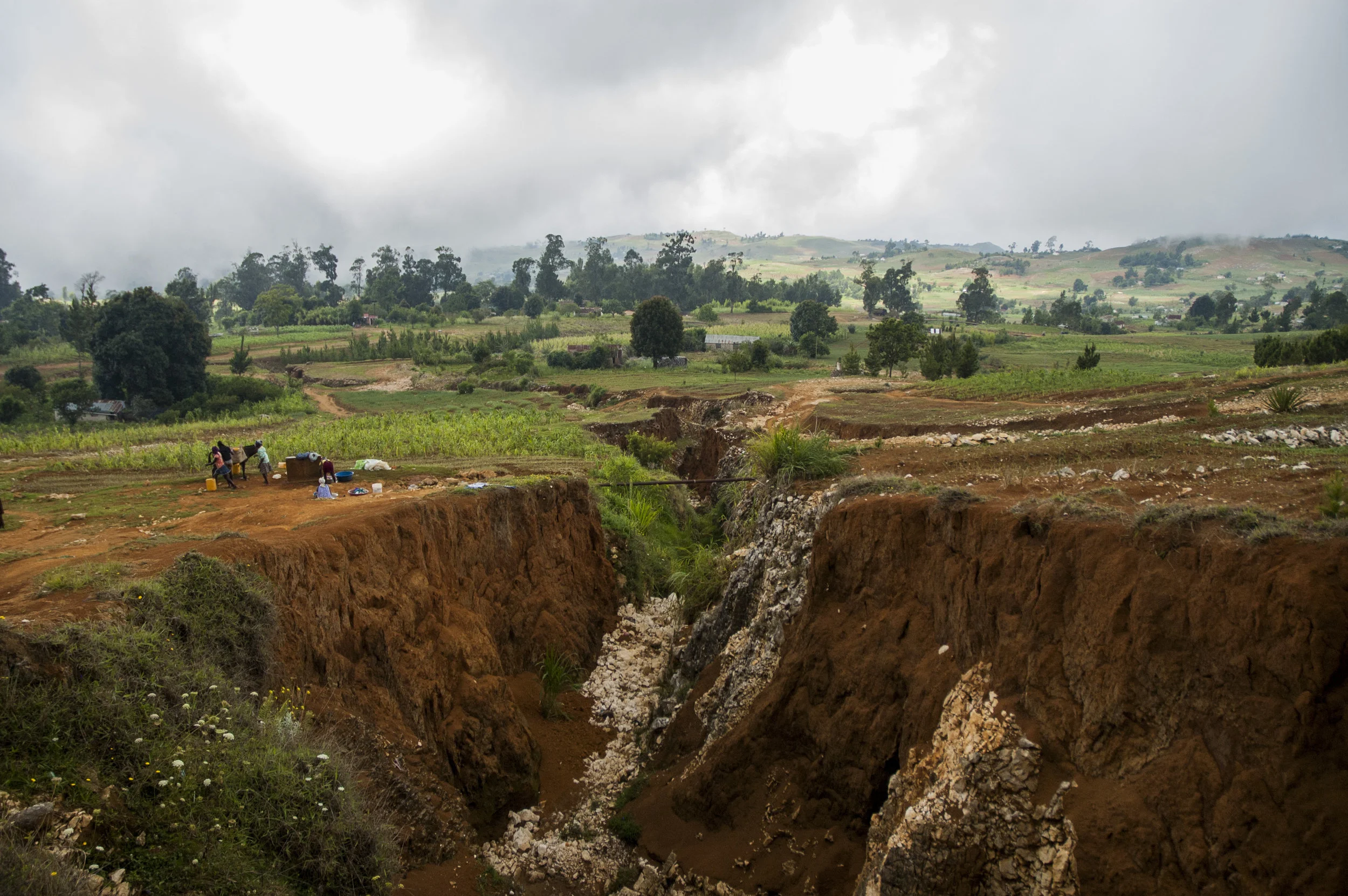 Landscapes carved by erosion due to deforestation