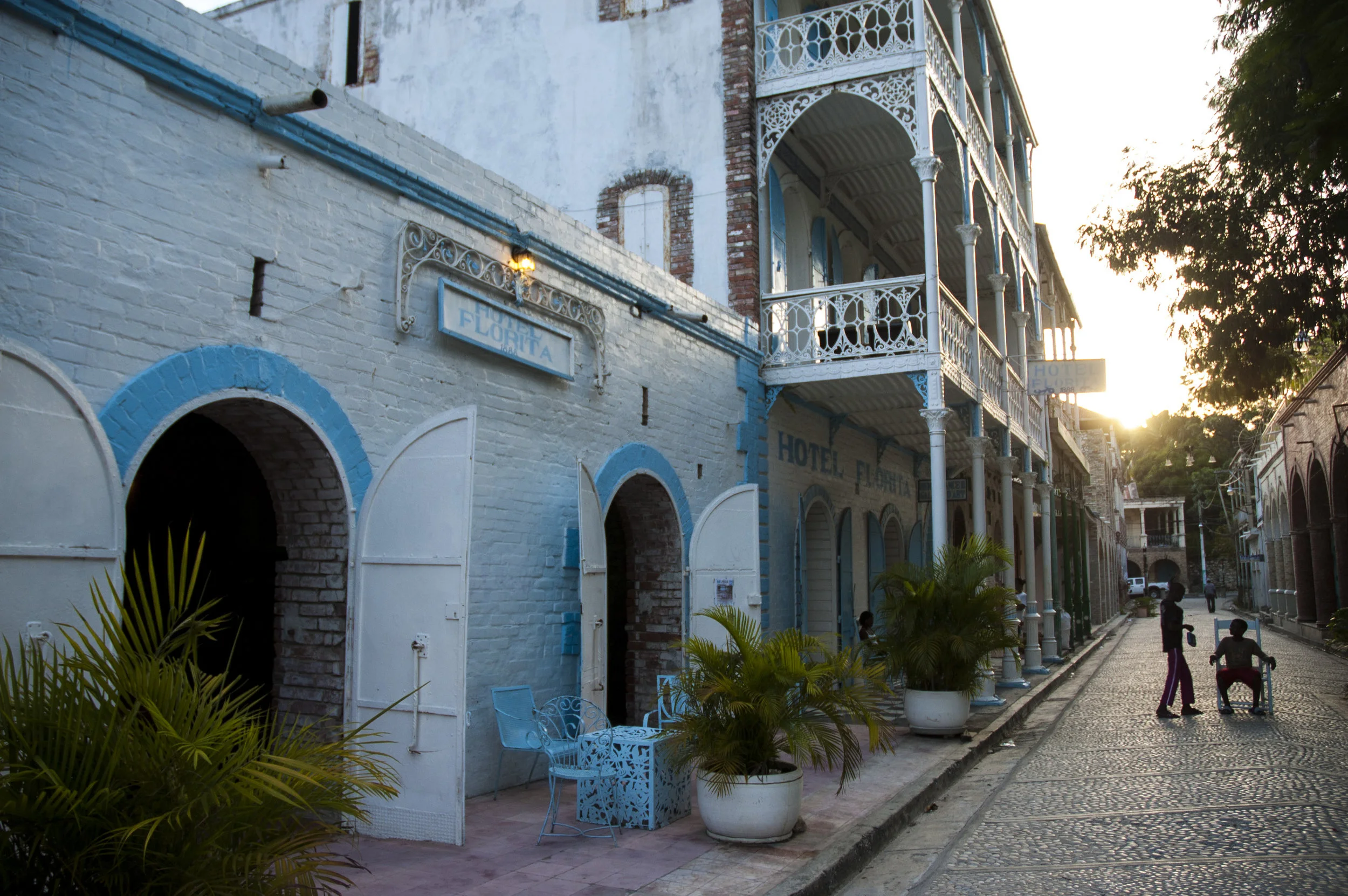 Cobblestone and French Colonial architecture in Jacmel