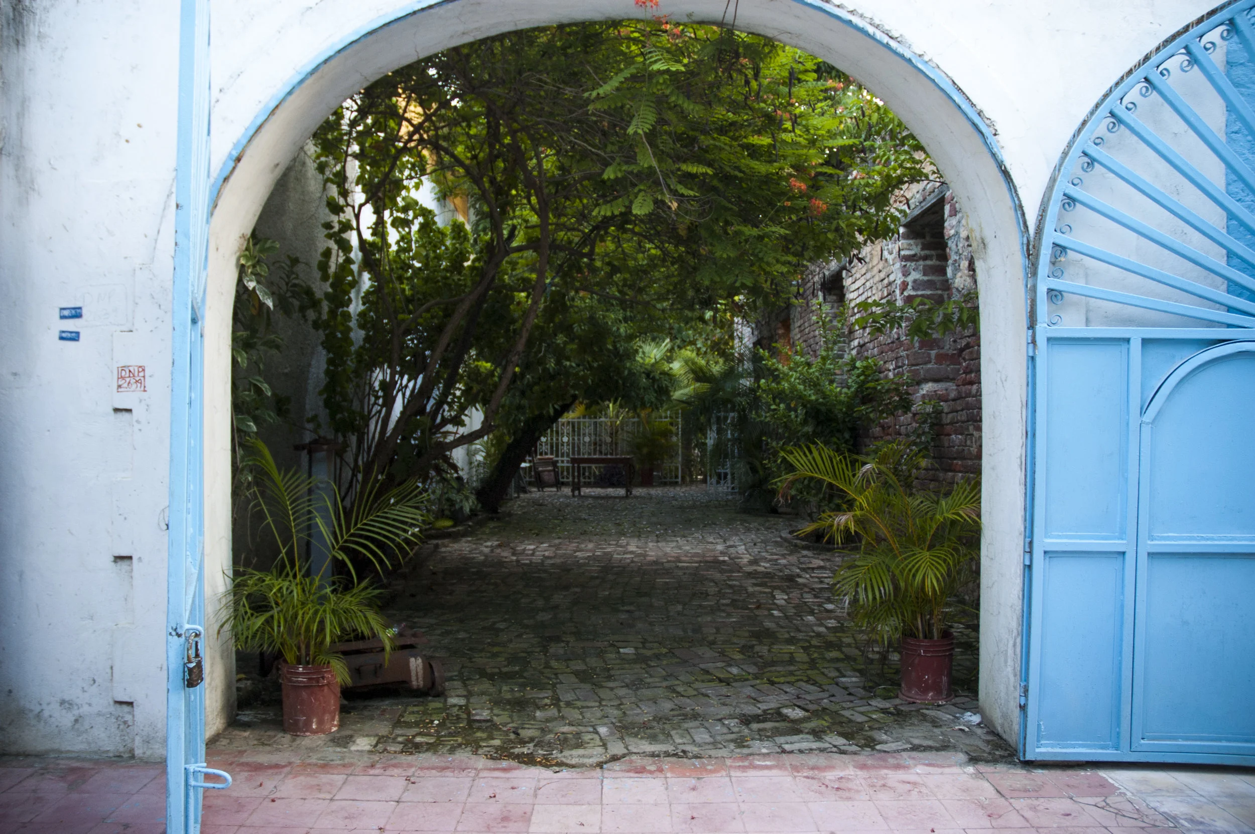 French courtyard in Jacmel