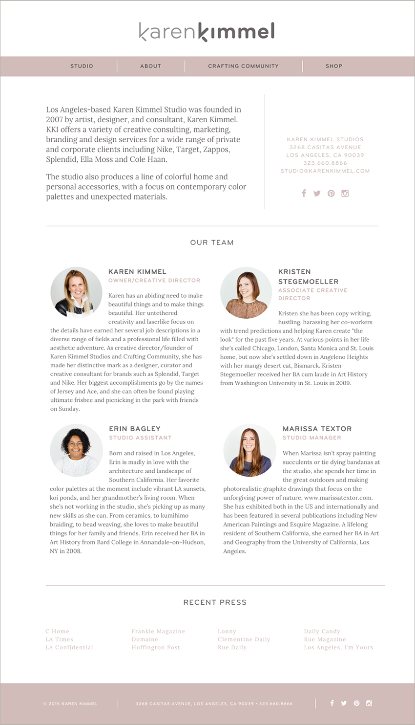 A streamlined, mobile friendly redesign of KarenKimmel.com . Coding/development by Alchemy + Aim .