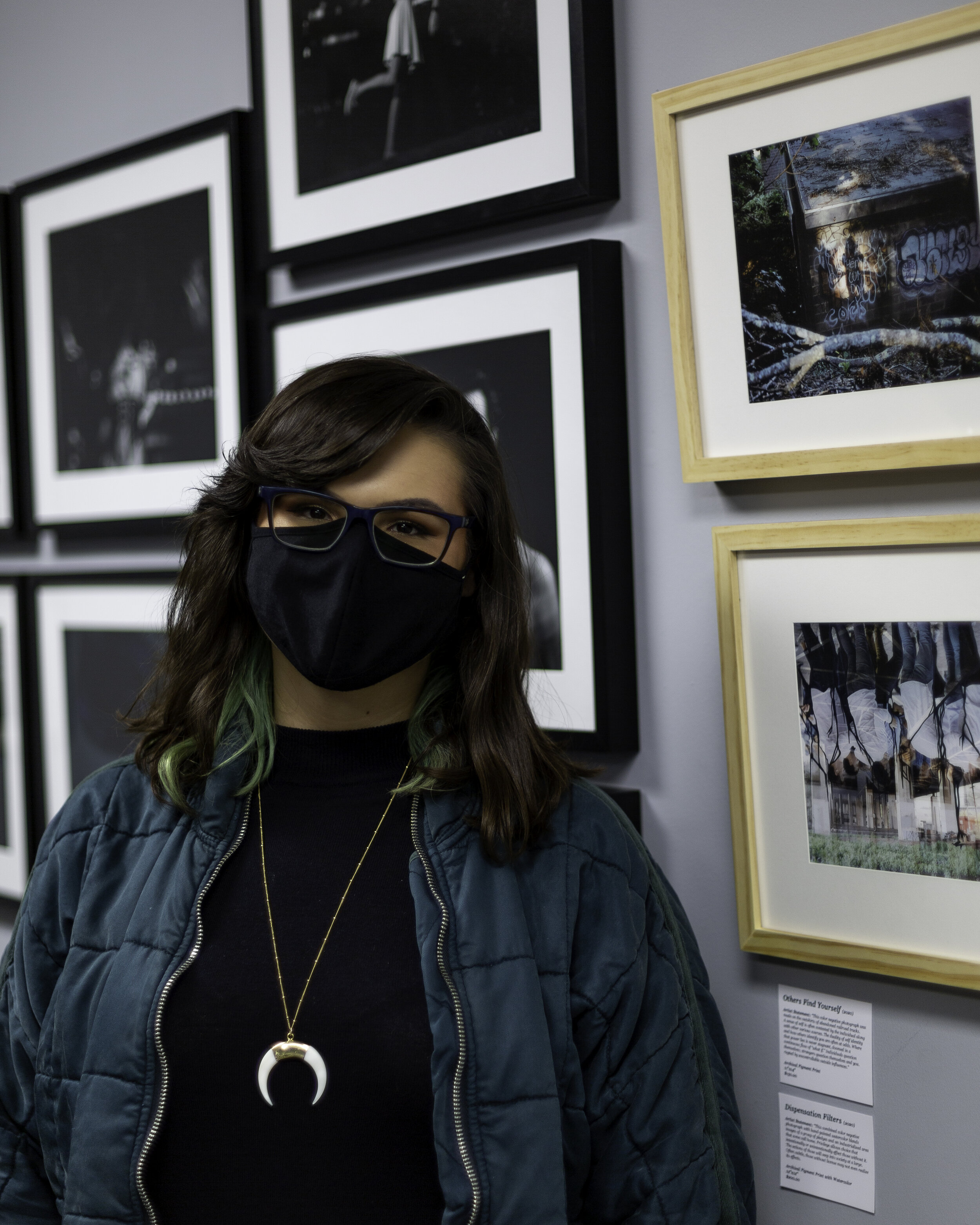  Artist in gallery during opening, 11-2020 