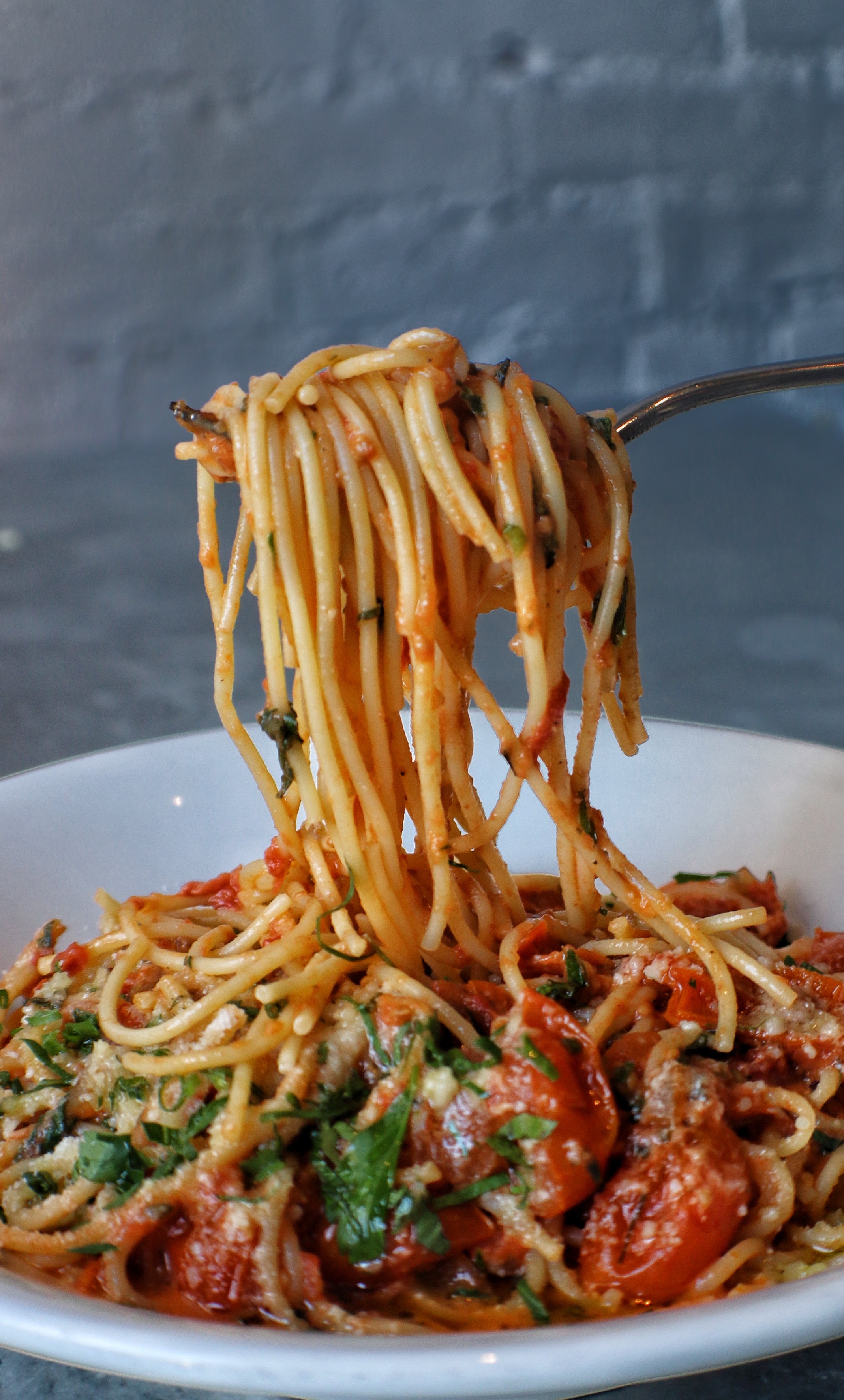  spaghettini, san marzano tomato sauce, basil, parmigiano reggiano 