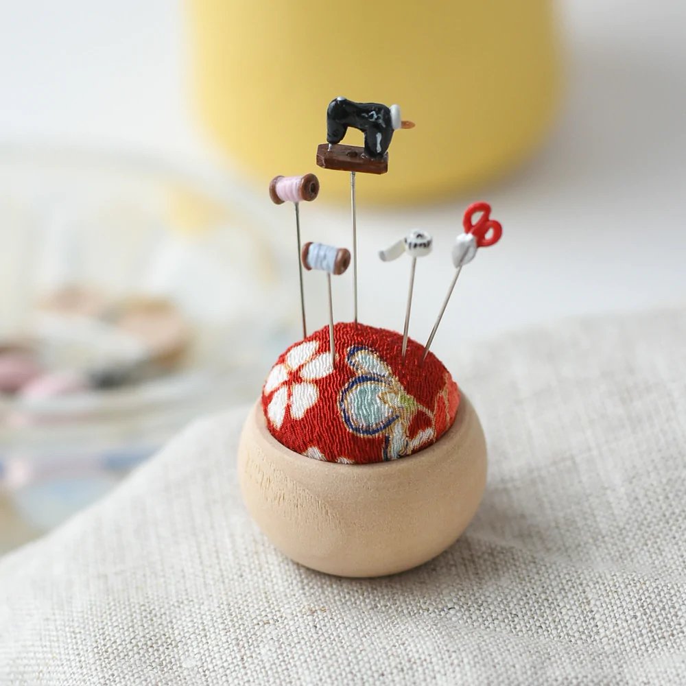 Sakura Pink Sewing Pins and Pincushion Necklace — Treehouse Fiber Arts