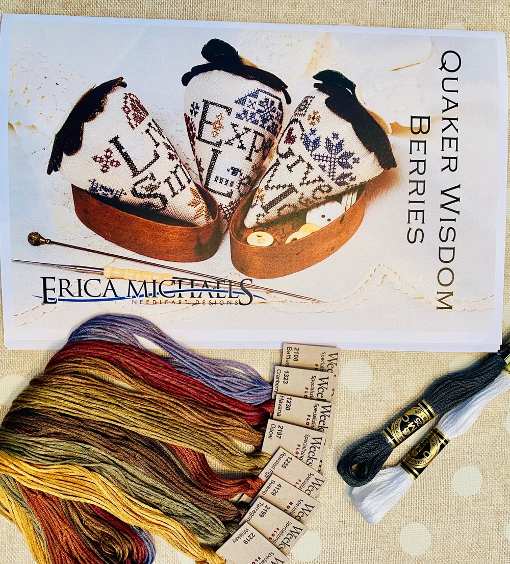 Kit - Quaker Wisdom Berries (Pattern and Kit), by Erica Michaels