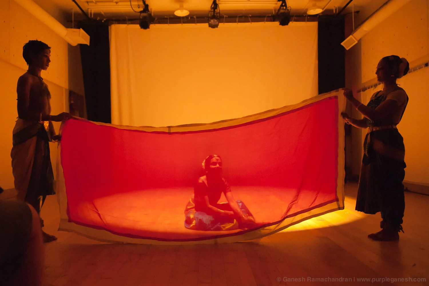 Being Becoming at the 2012 New York International Fringe Festival, Choreography by Malini Srinivasan, dance by Kadhambari Sridhar, Malini Srinivasan and Umesh Venkatesan. Direction by Josh Penzell | Photo: Ganesh Ramachandran