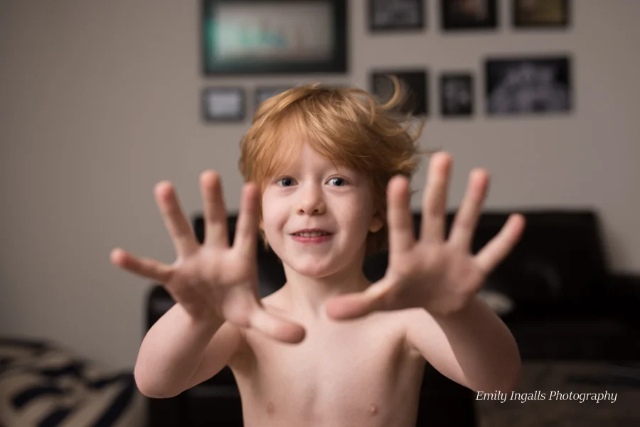 Cullen told me exactly how old he was (with both hands) when he woke up at 6am!