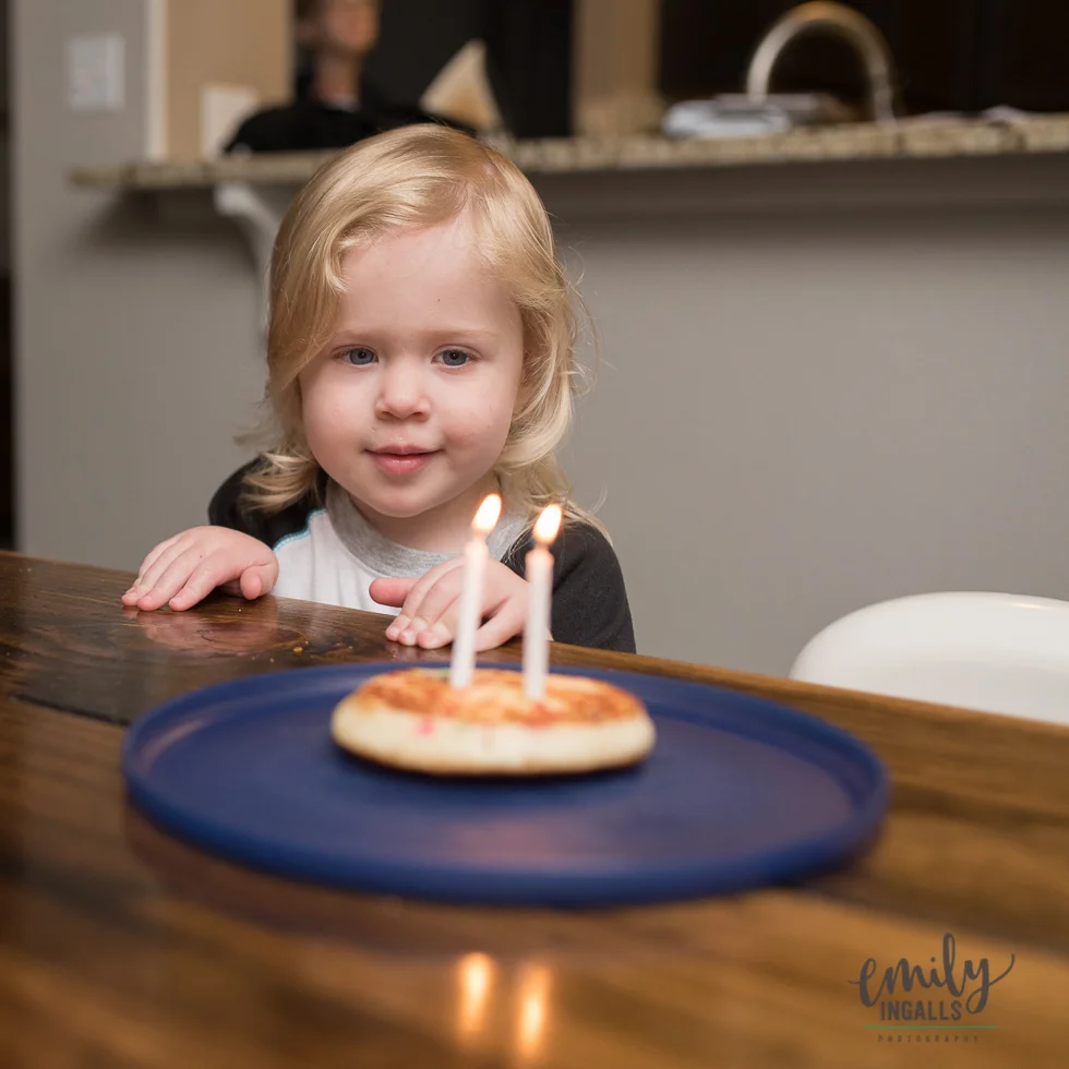 Birthday candles in pancakes.