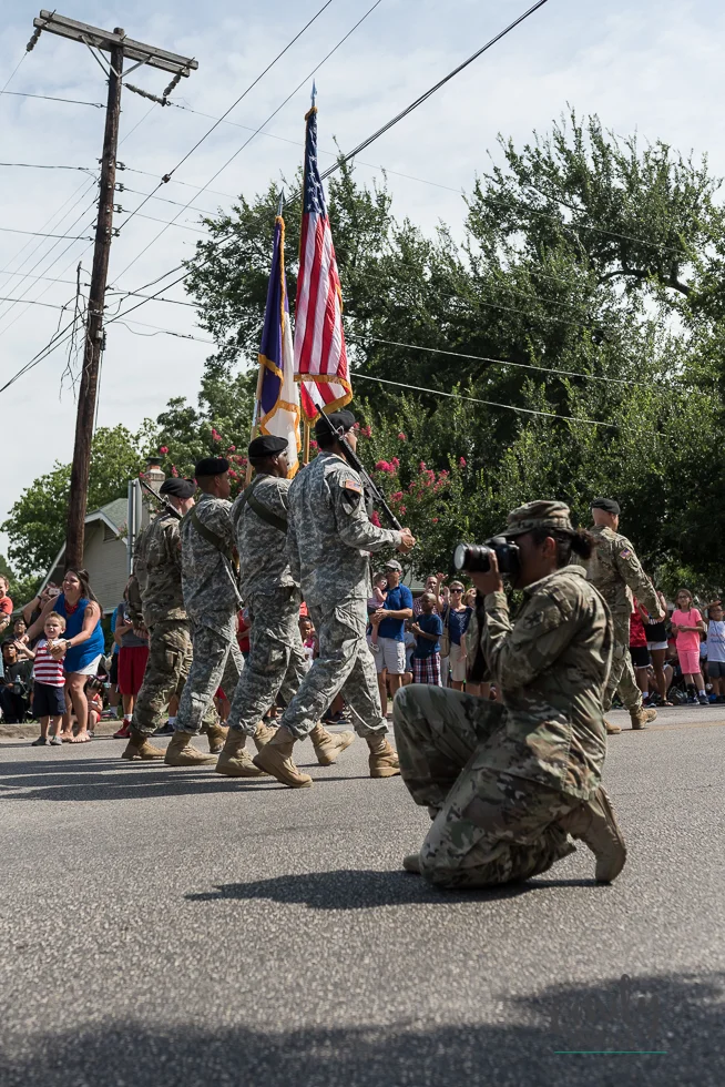 Our solider carrying our flags.