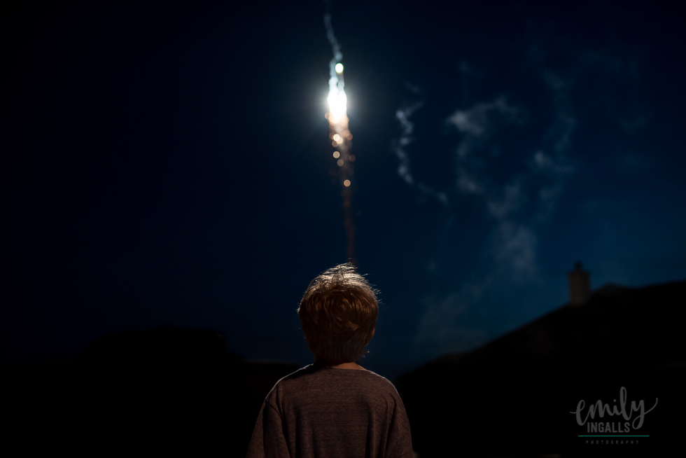 Jackson watching the fireworks.
