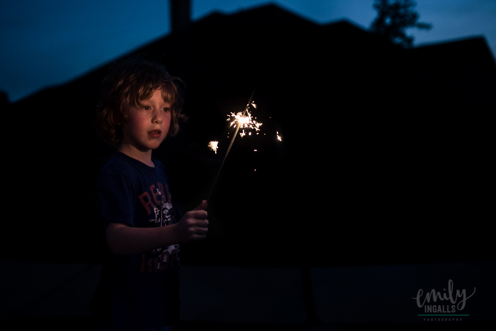 Cullen and his first sparkler!