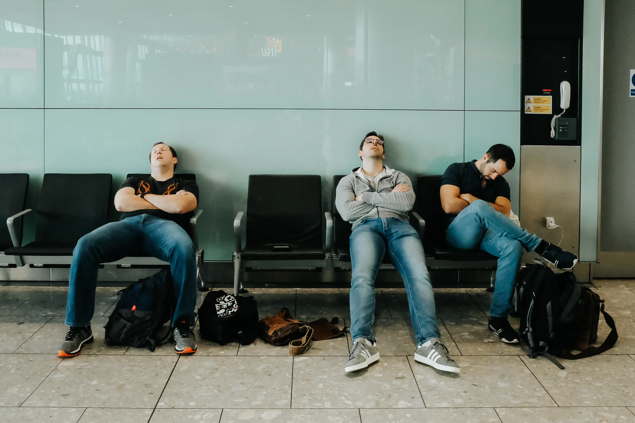 The flight to England and subsequent layover at Heathrow took it out of these three.