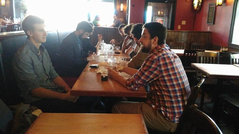 Some of us at a pub after the first day. Apparently I just happened to be looking at my phone the moment they snapped this (I swear I was socialising the grand majority of the time).