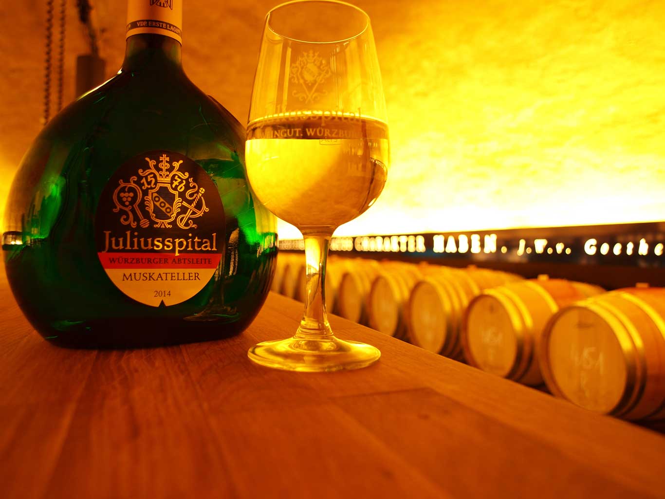 The Bocksbeutel , traditional bottle shape for Franconian wines