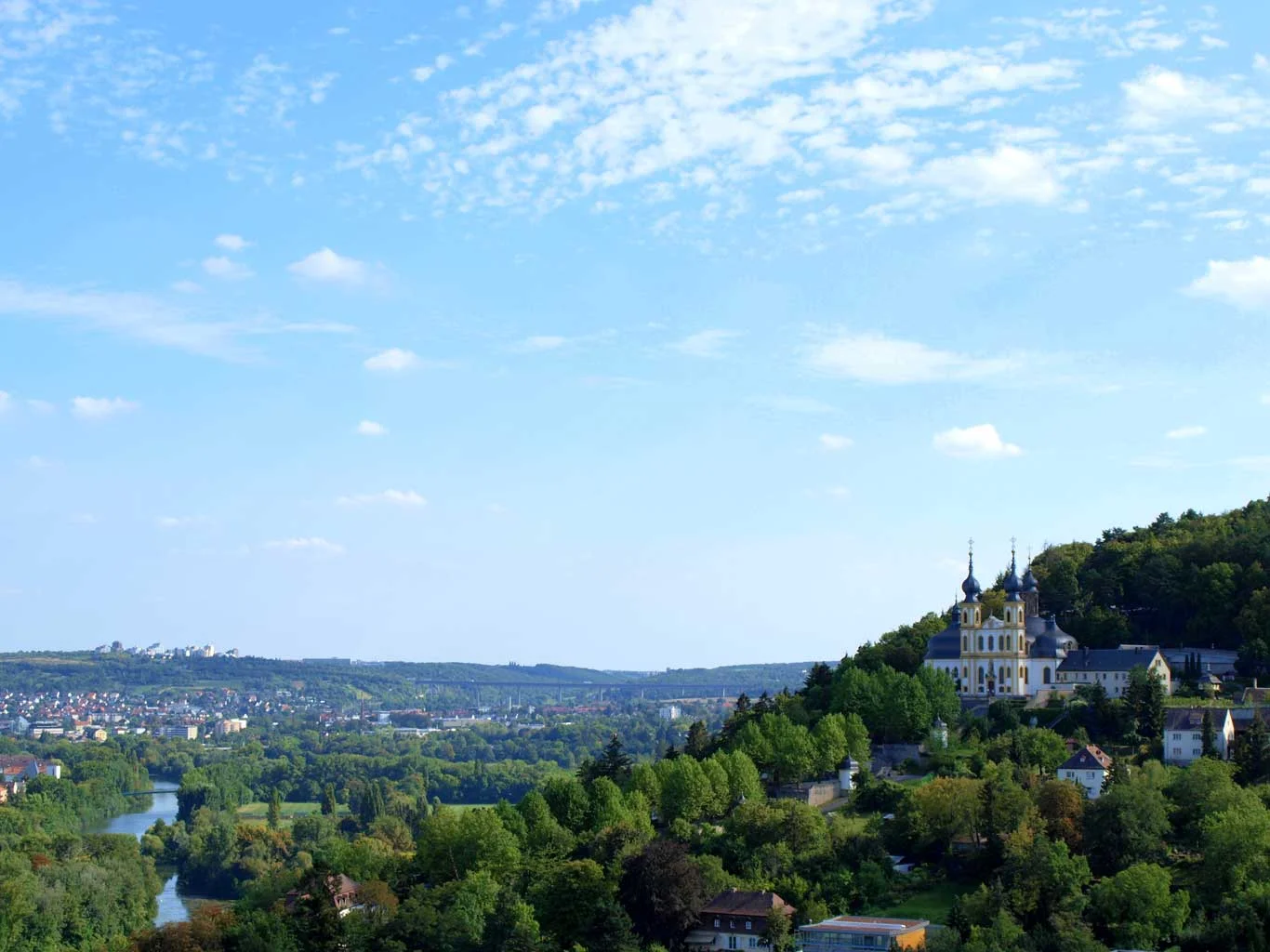 Lovely baroque chapel called Käppele on a hill opposite the city