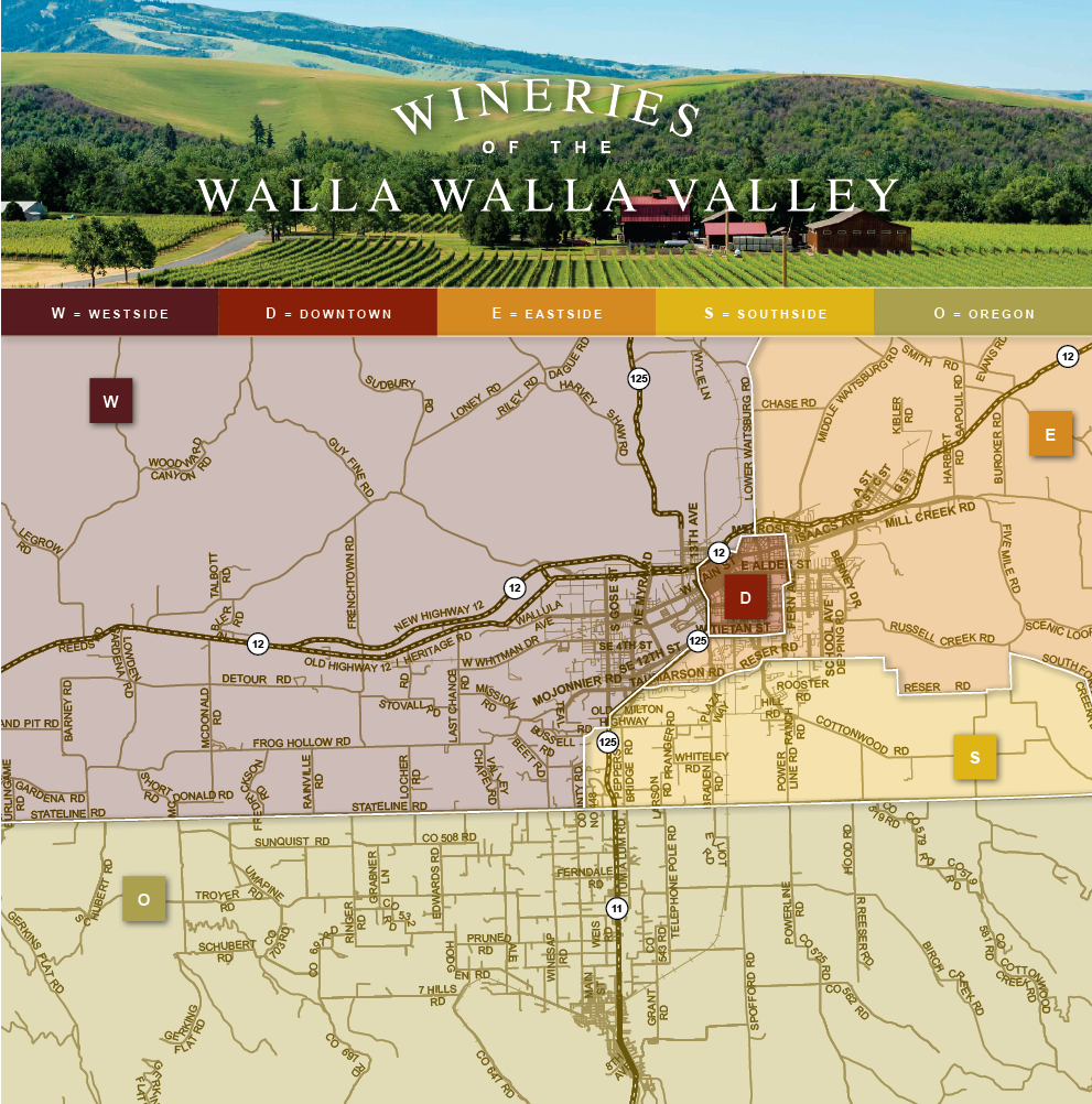 walla walla winery map Wine Tourist Magazine walla walla winery map