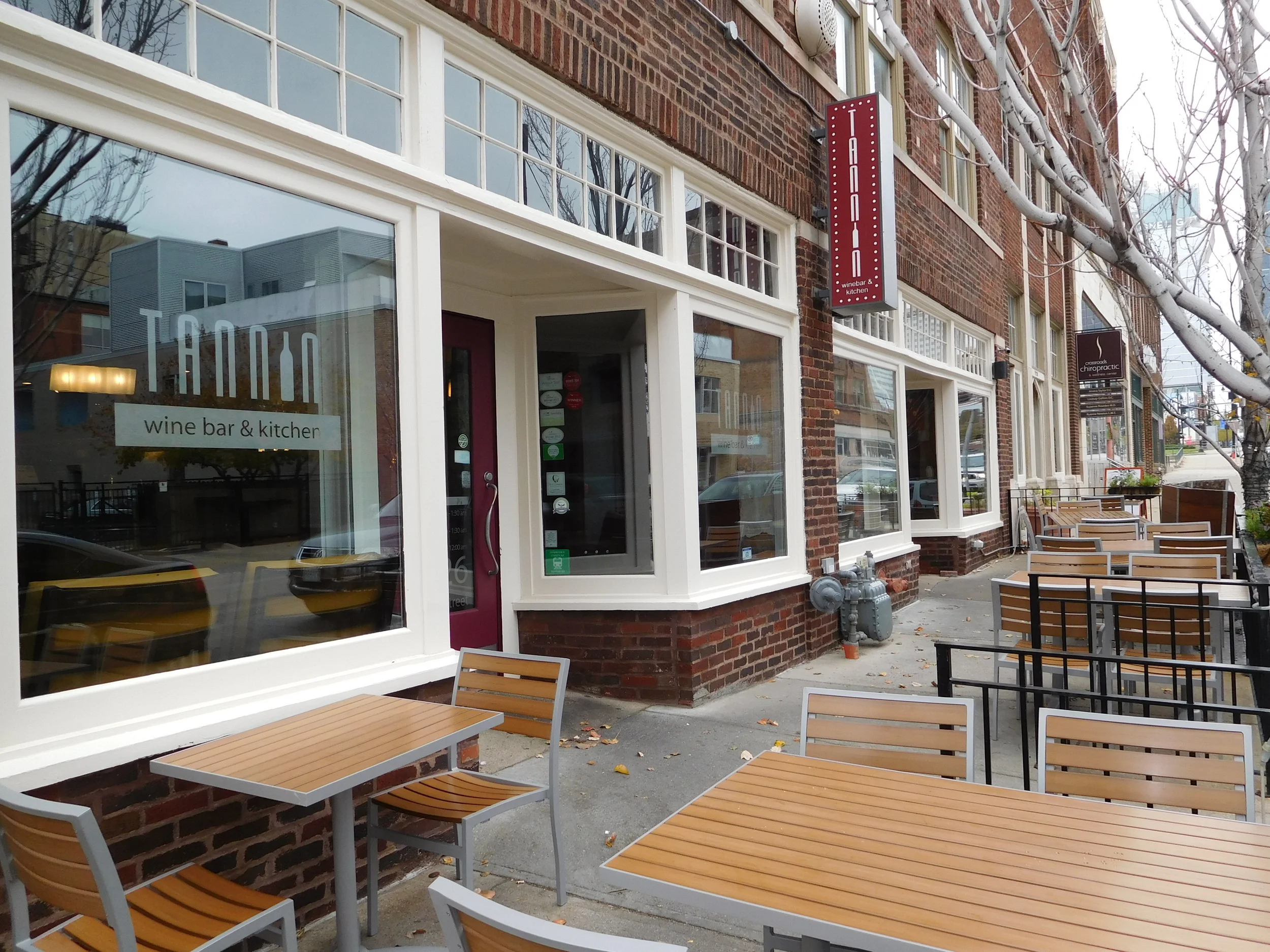 Seating outside Tanning Winebar & Kitchen