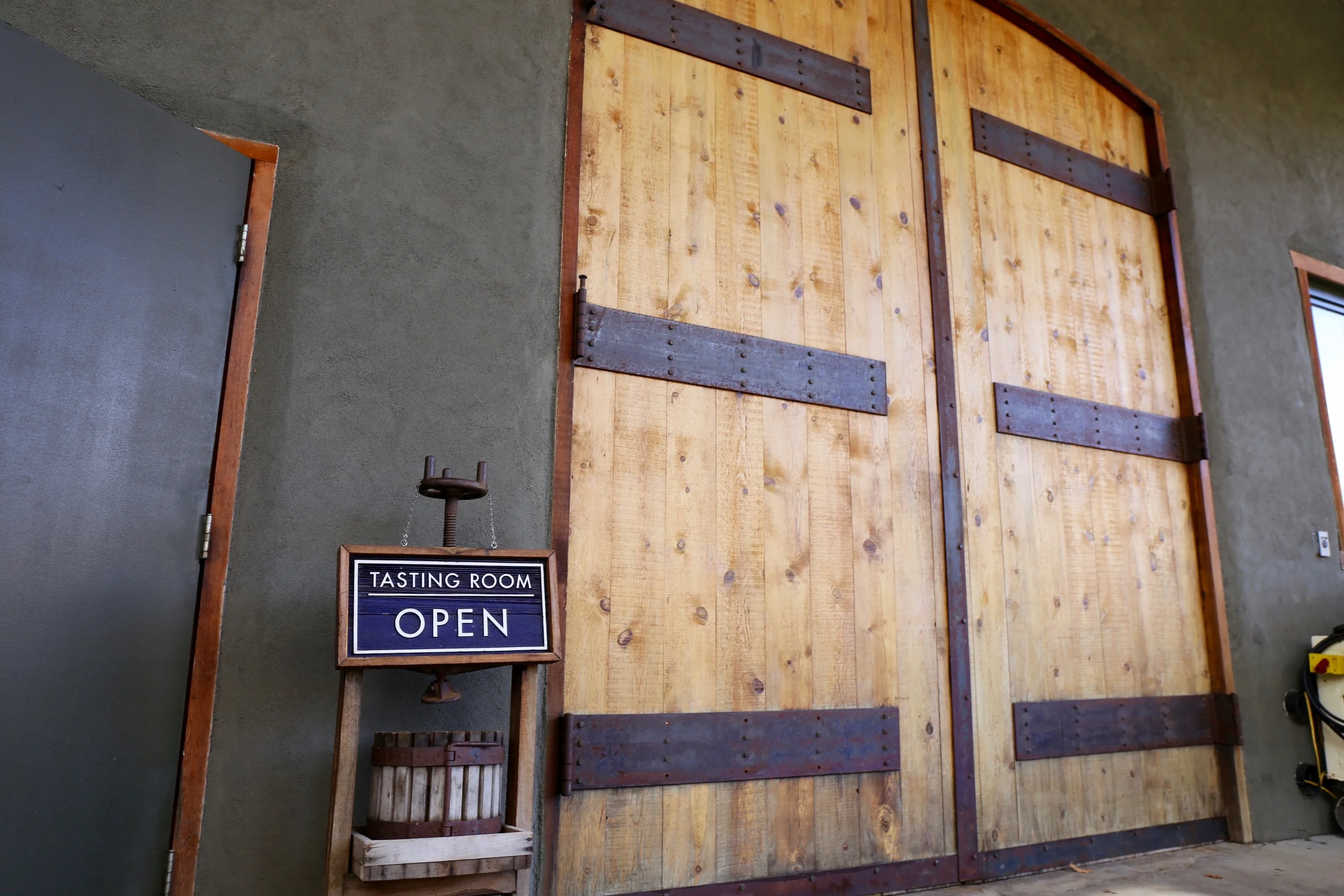 Doors to the Syncline Cellars tasting room