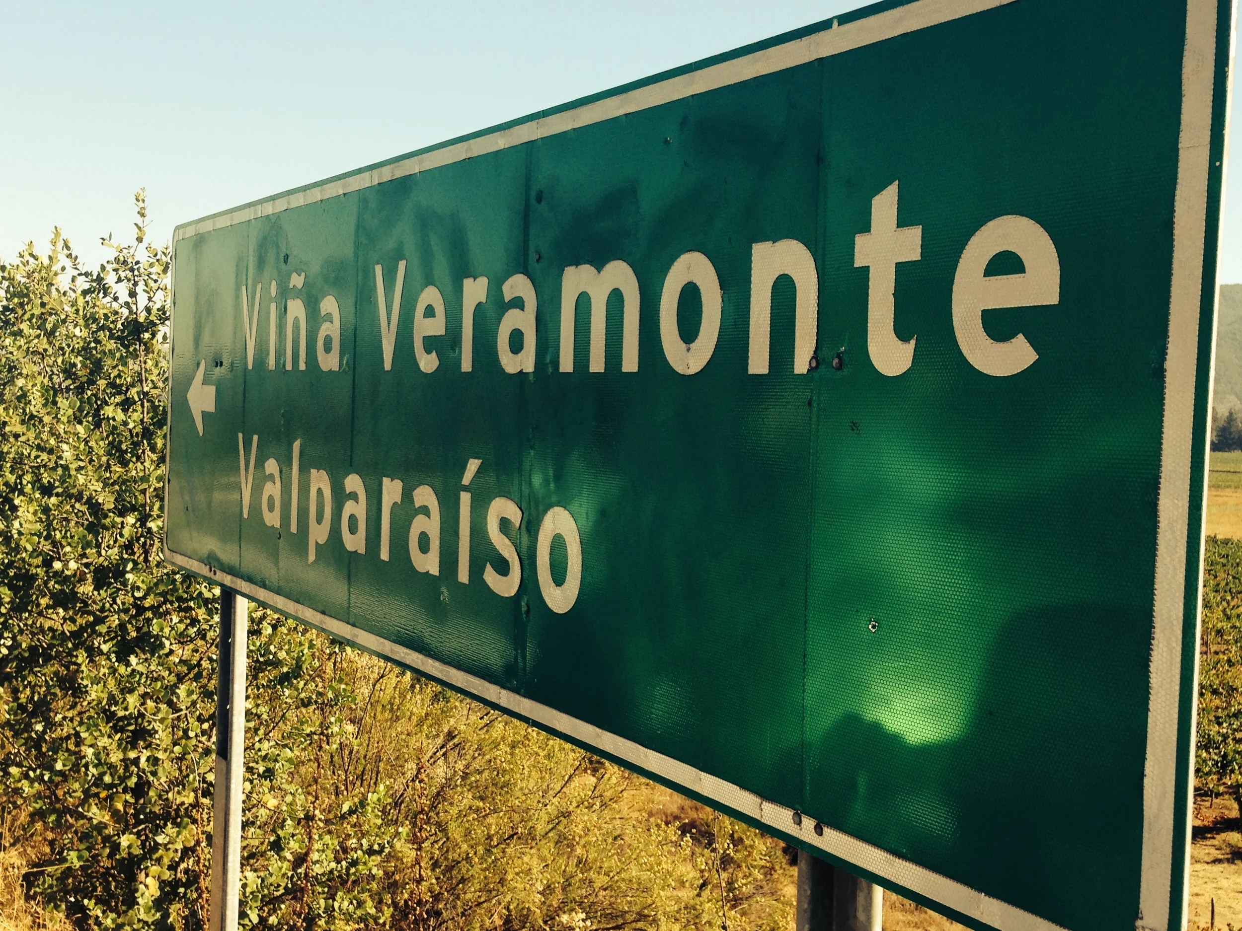 Sign to the Veramonte Winery. Credit Gabe Manzo