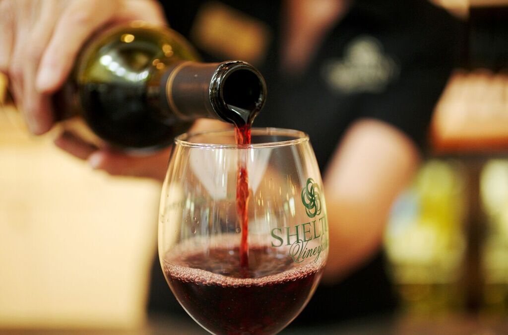 Pouring a Glass at Shelton Vineyards