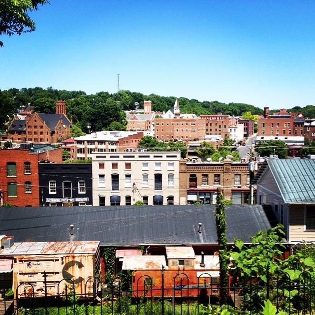 On a hill looking out at colorful Staunton.