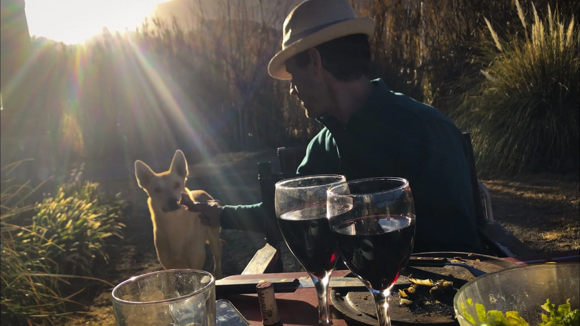 Dining with the Locals and a stray dog in Cachi, Argentina.