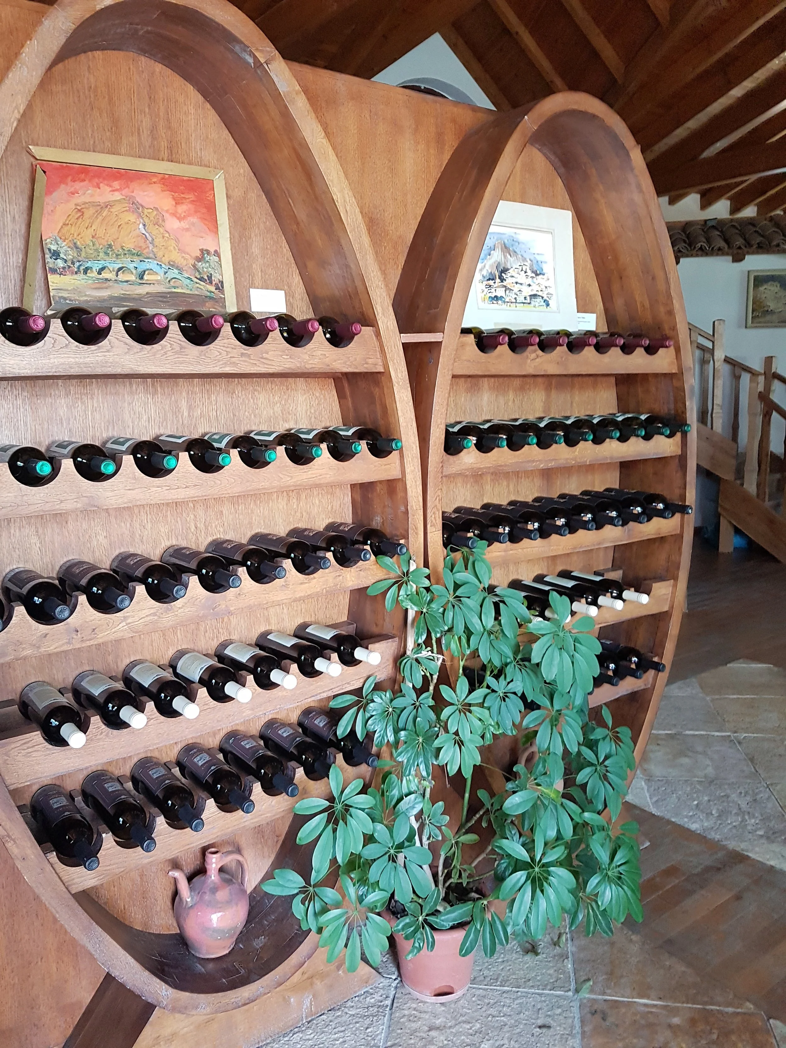 Bottles of wine displayed in Cobo Winery.