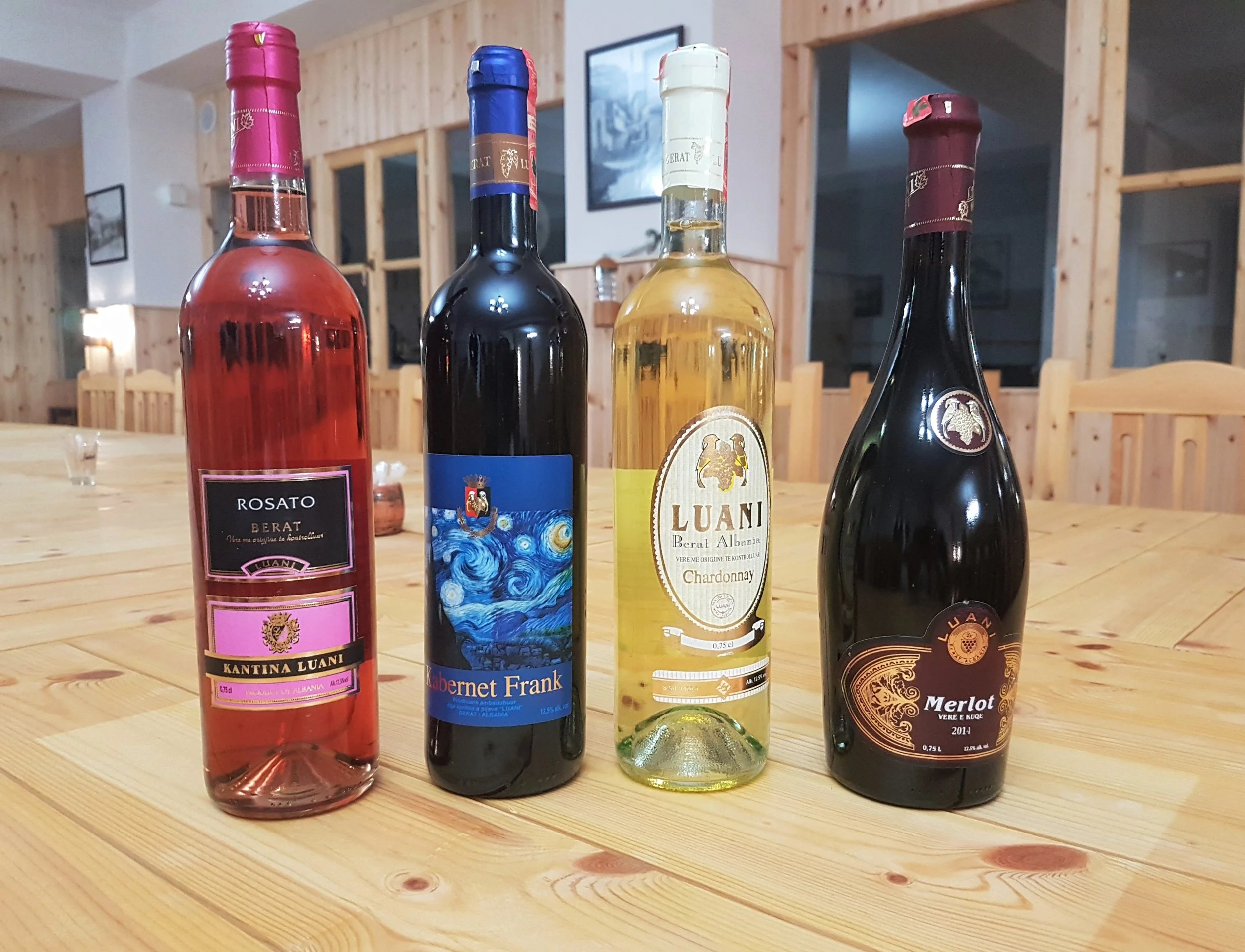 A selection of wines at Luani Winery.