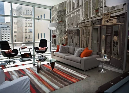 When paint color is just not enough: wall coverings make bold design statement