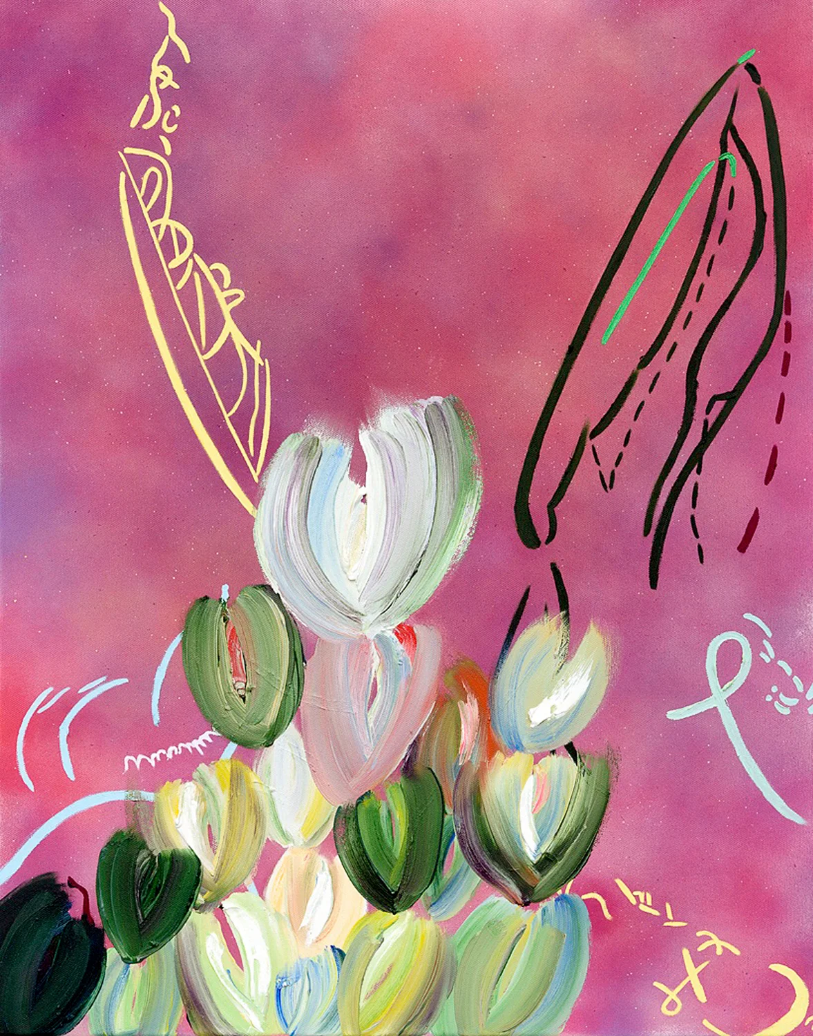 Cecilia | aerosol and oil on canvas 28" x 22"