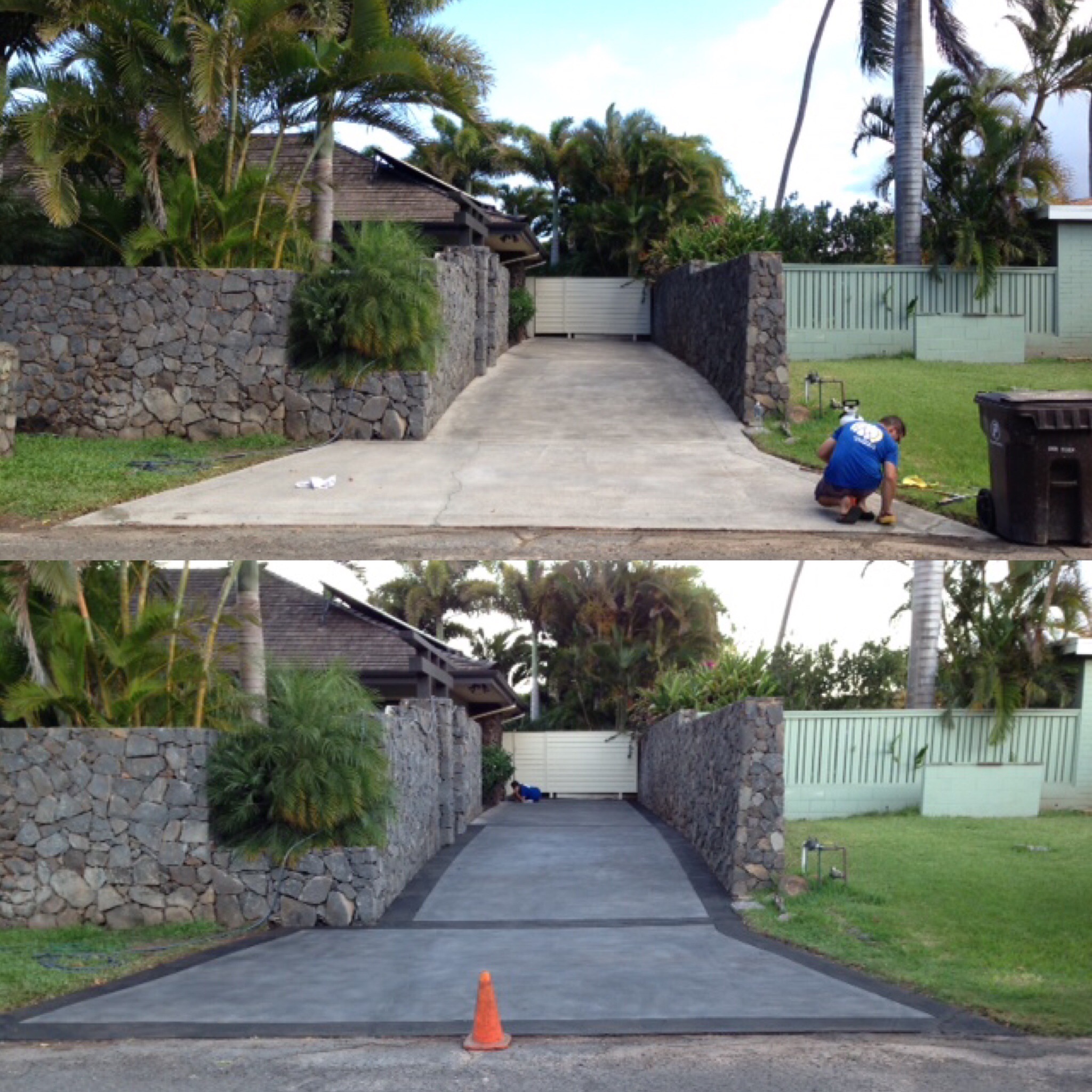 Before / After Stained Concrete