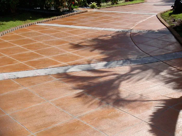 stained concrete driveway in kaanapali hillside