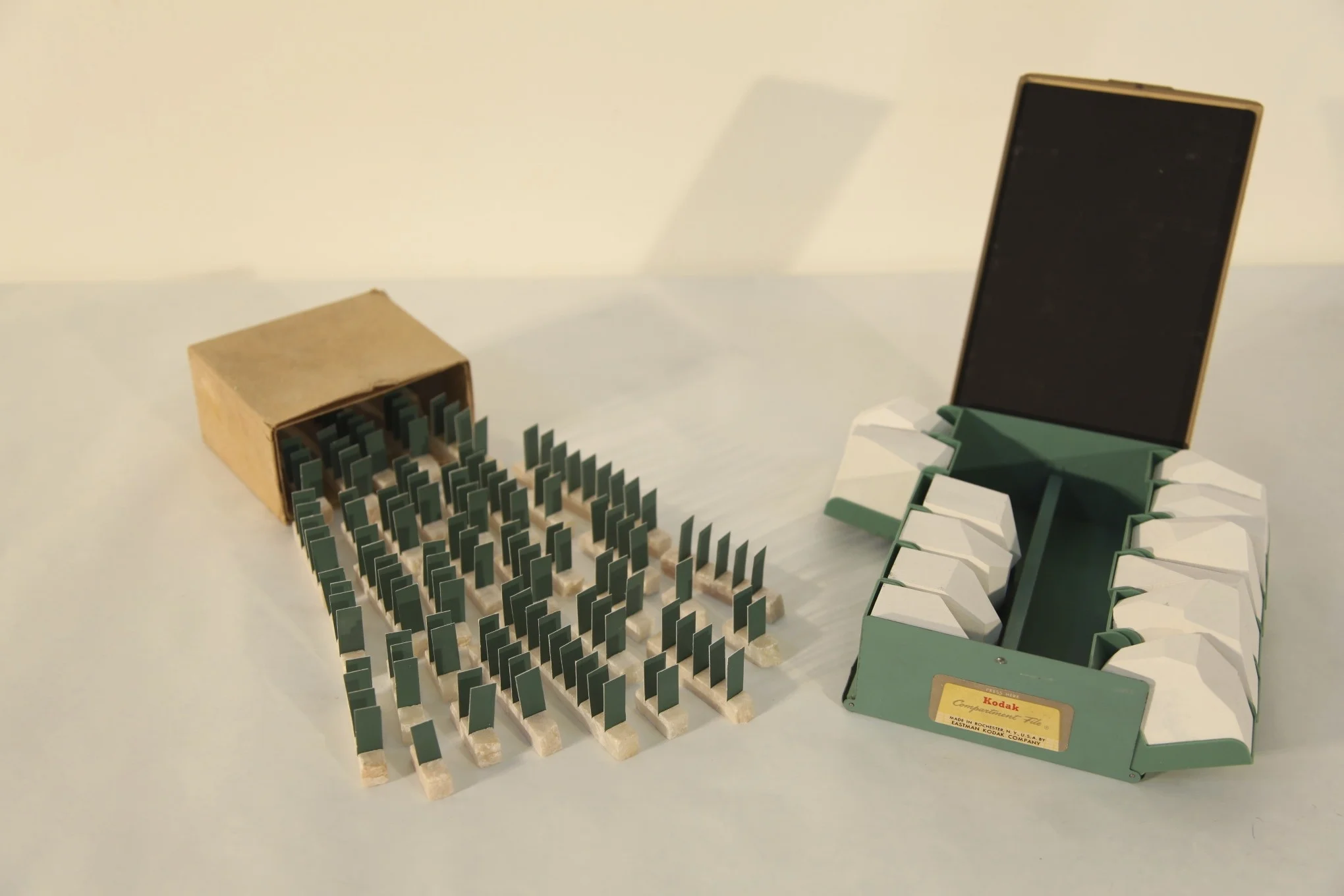 Soapstone Marking Sticks (RH) and Kodak Slide Compartment File (UW), 2012